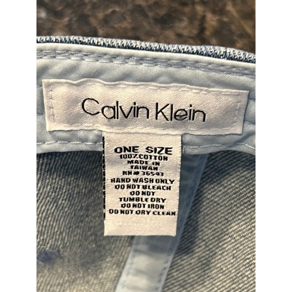 Vintage Calvin Klein Logo Denim Baseball Cap Hat - Picture 8 of 9